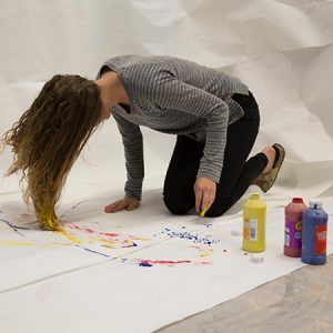 Girl Painting With Hair