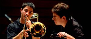 SOU-Music-Two-Students-Practicing-Trombone