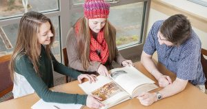 SOU Honors College Students Studying in Library