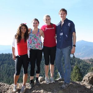 Southern Oregon University Honors College Students Hiking Pilot Rock