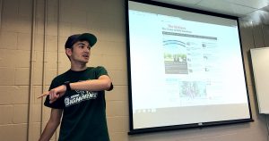 Southern Oregon University Communication Student Giving Slideshow Presentation