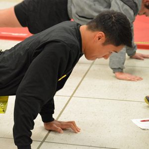 Military Science Students Doing Push-Ups