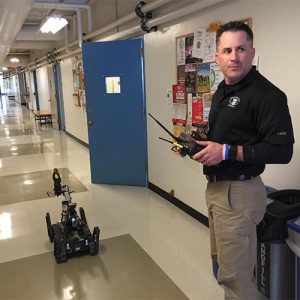 Southern Oregon University Criminology Officer with Bomb Robot