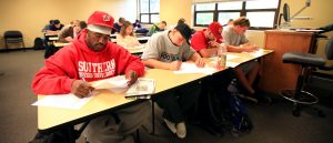 Business Students Taking Test in Classroom