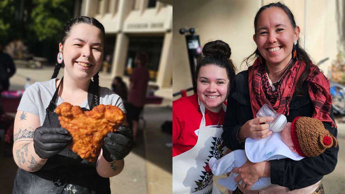 Heart Shaped Frybread and Bottle Feeding Baby