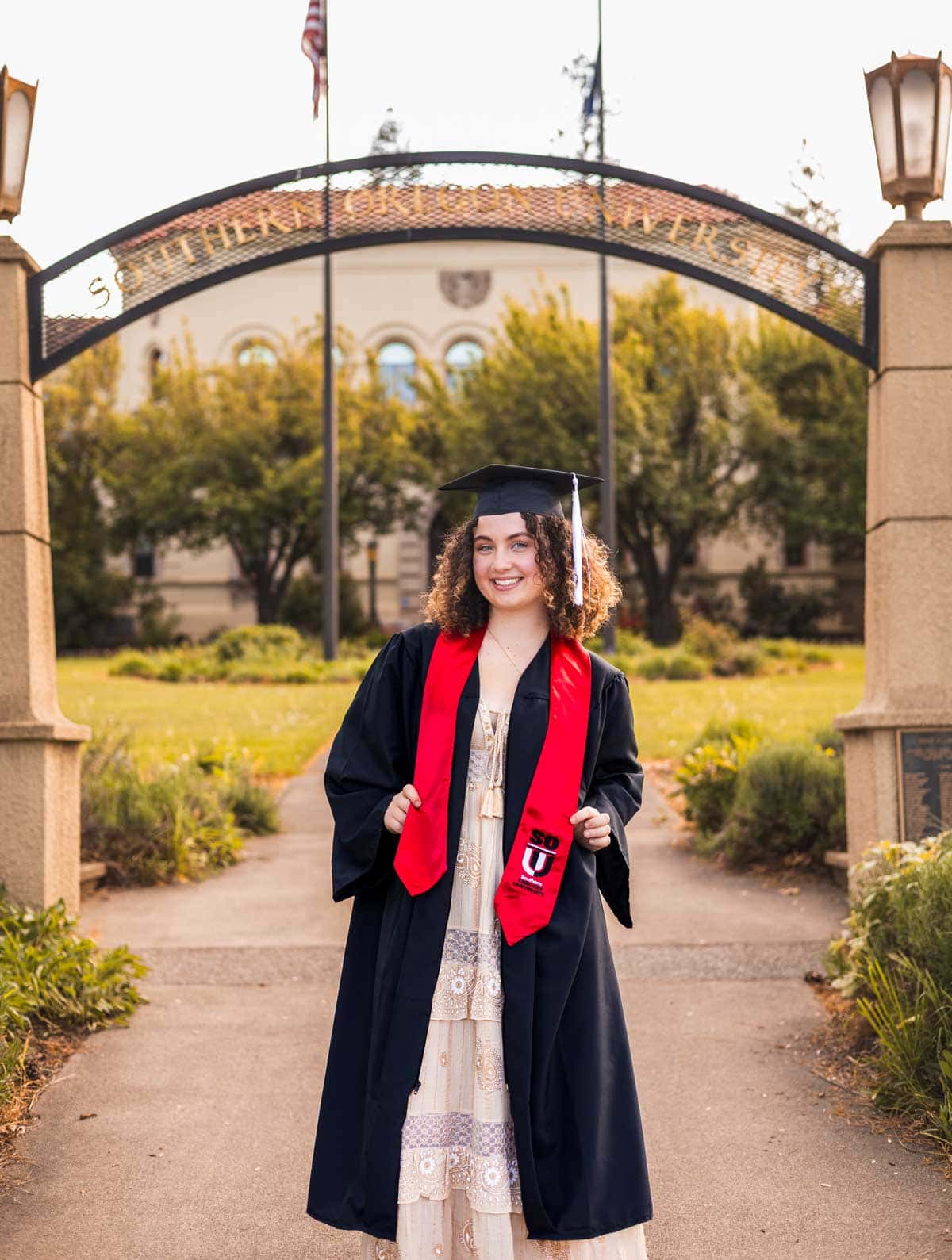 Analynn Mueller showing off her graduation accomplishments