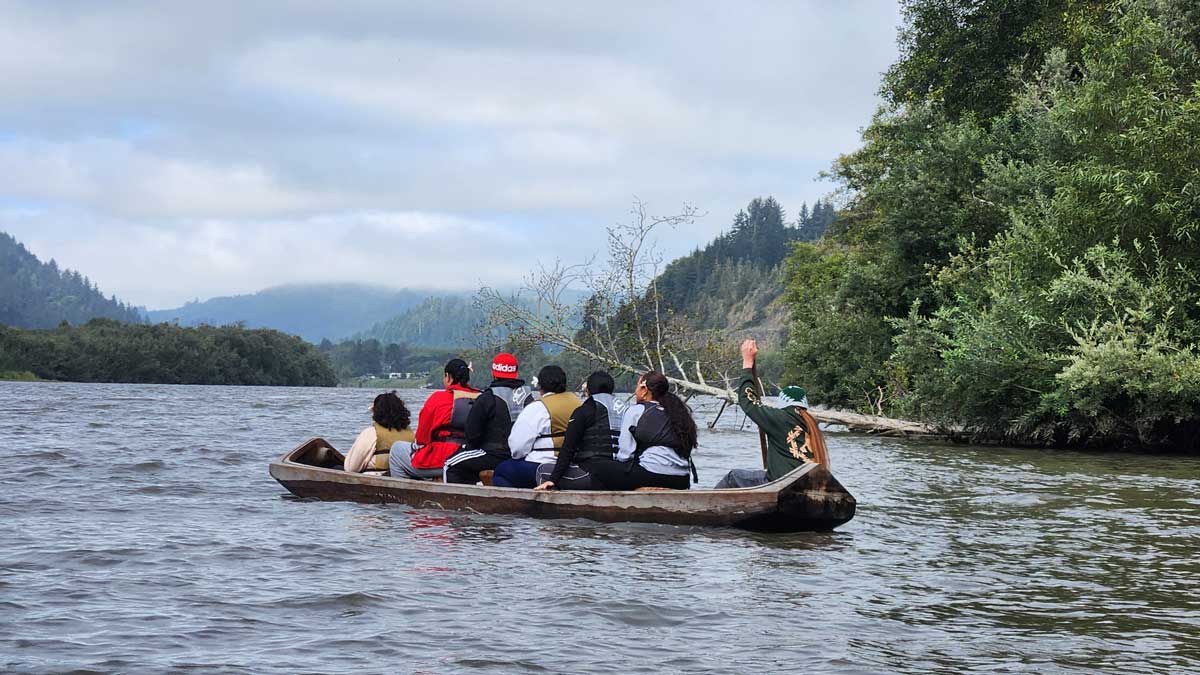 SOU students tour the lower Klamath River with Redwood Yurok Canoe Tours September 2025