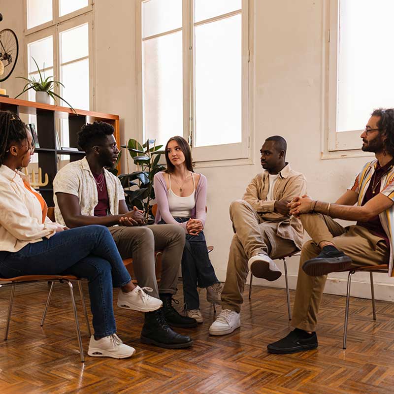 Group Sitting in Therapy together
