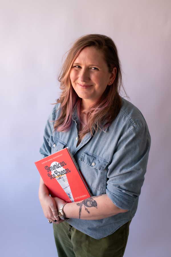 Julie Kanta holding American Ice Cream