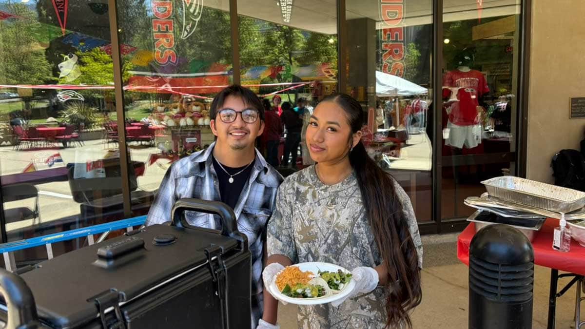 Students presenting tacos at Southern Oregon University