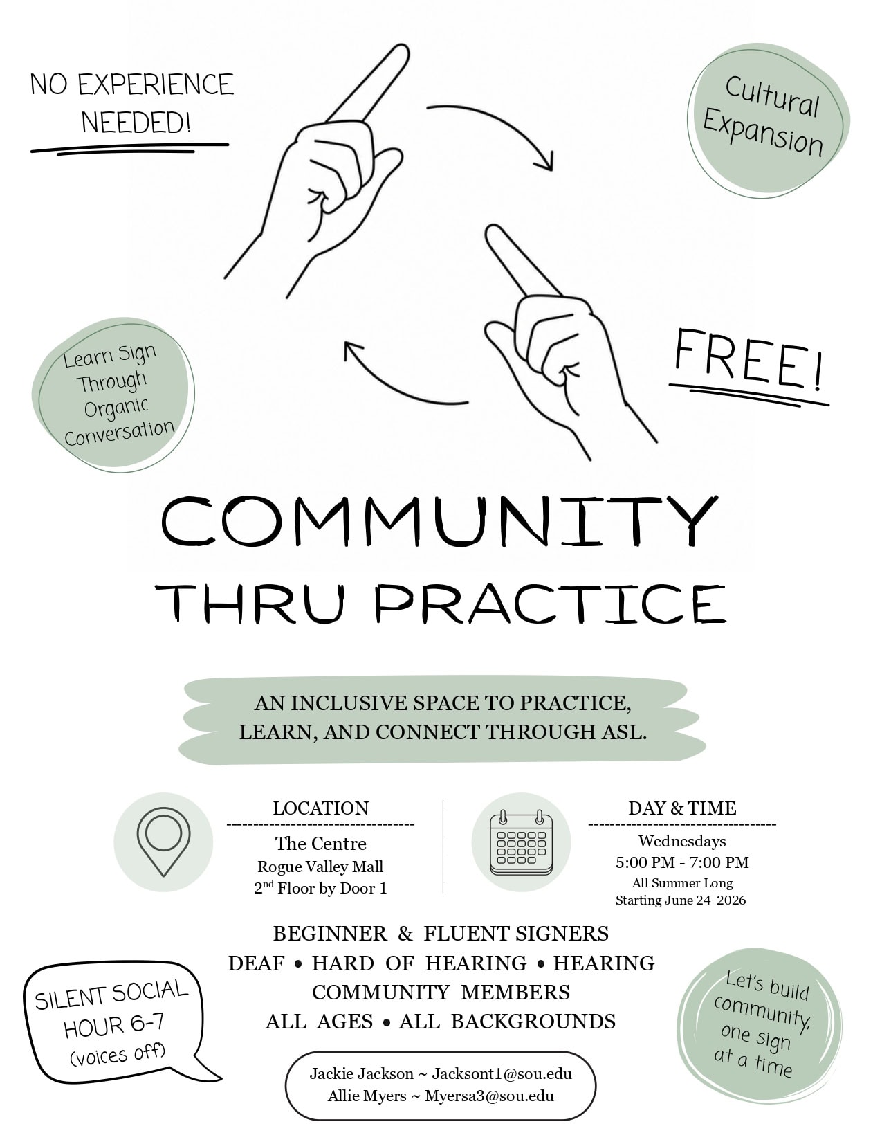 The Centre Signing Flyer - Community Thru Practice
