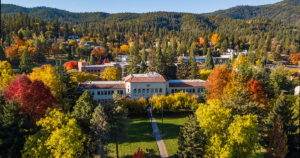 Southern Oregon University Aerial Image Fall Colors on Facebook