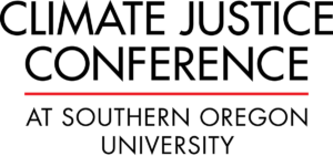 SOU Climate Justice Conference Sustainability at SOU CJC Logo 2023 Center